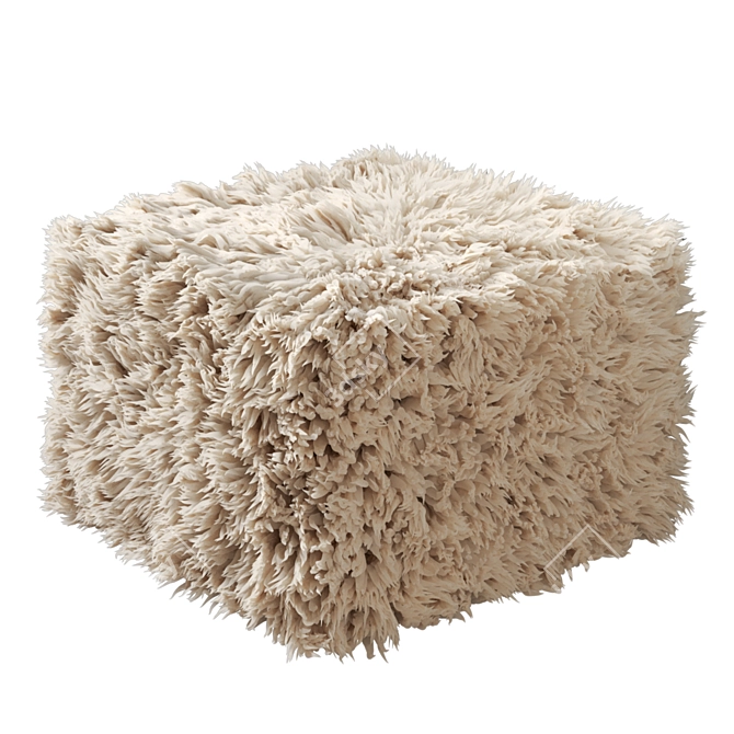 Cozy Wool Pouf, Carito 3D model image 1