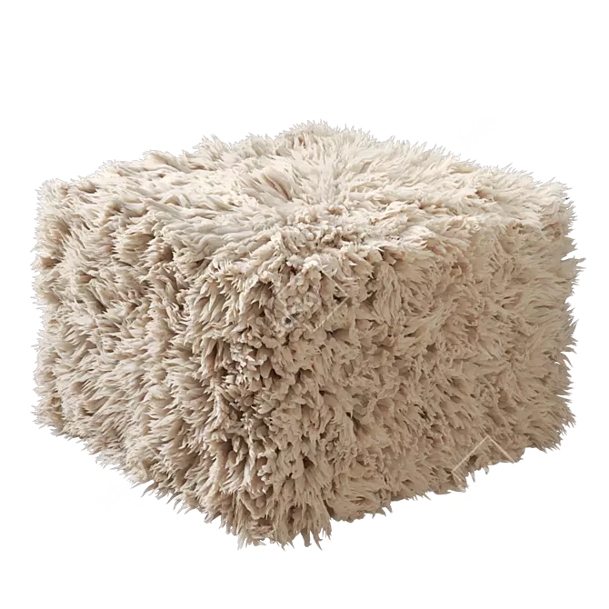 Cozy Wool Pouf, Carito 3D model image 2