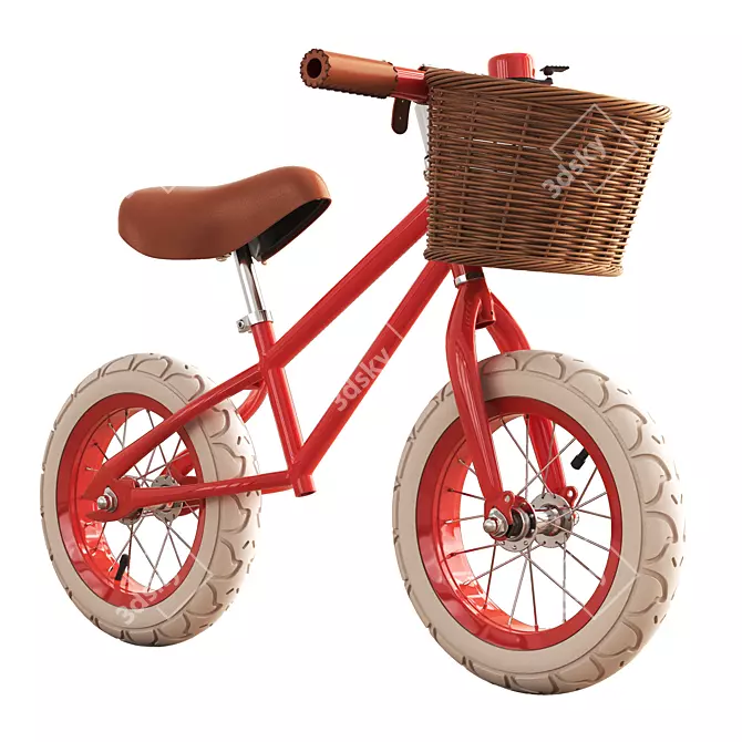 Banwood & Zara Red Balance Bike 3D model image 1