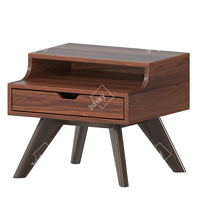 Scarlet Velvet Night Stand 3D model image 1