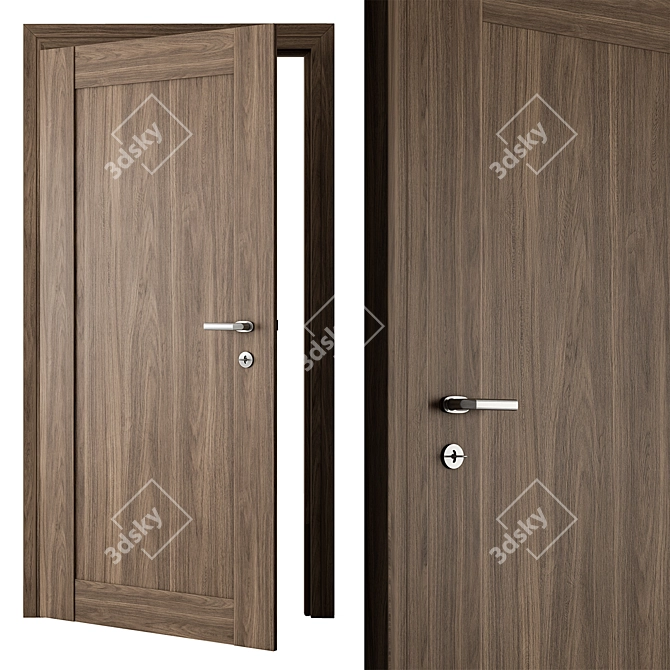 Contemporary Entry Door Set 88 3D model image 3