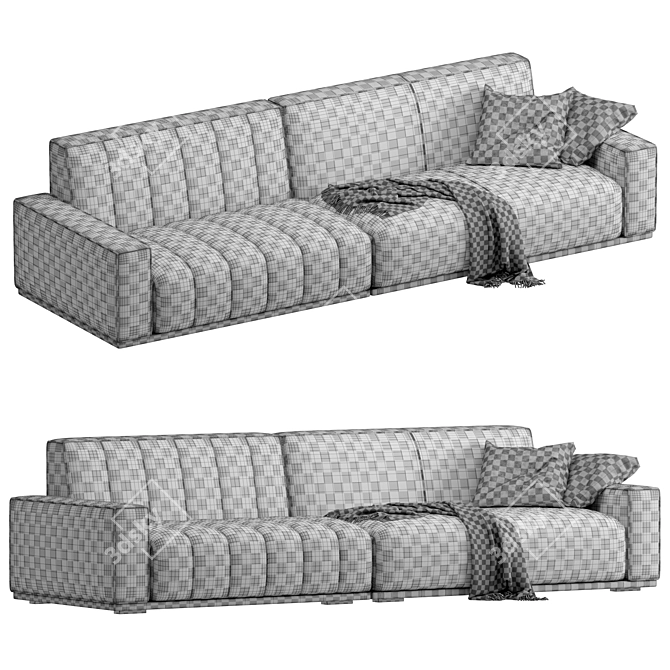 Modern Leather Sofa: Elegant Design 3D model image 3