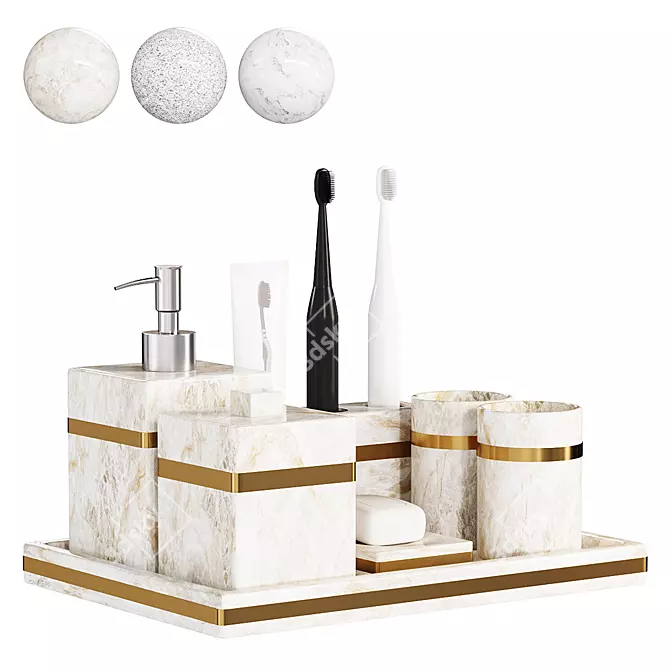 Elegance Collection: Candela Bathroom Set 3D model image 2