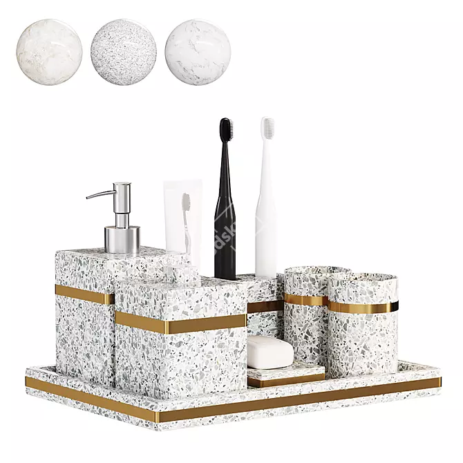 Elegance Collection: Candela Bathroom Set 3D model image 3