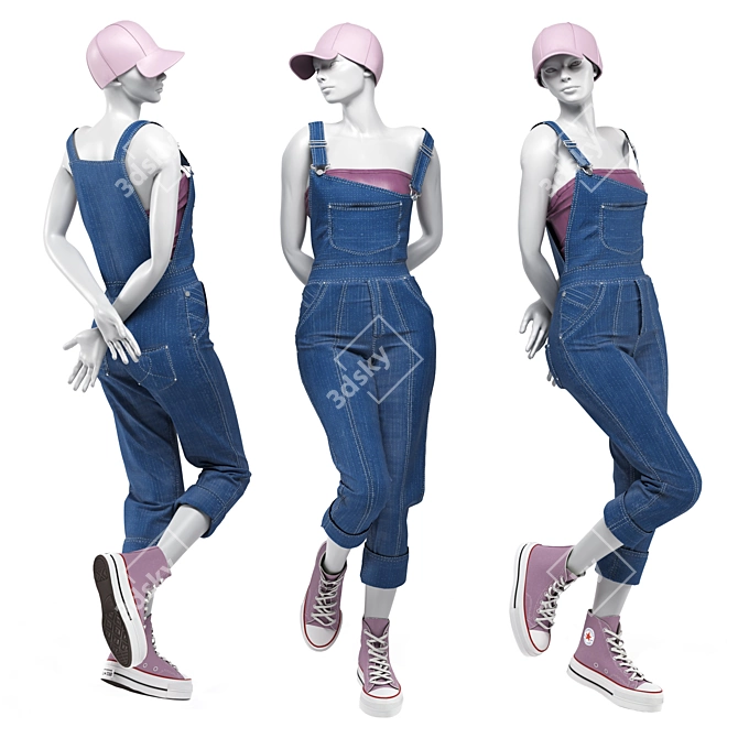 Fashion Mannequin with Clothes Set 3D model image 3