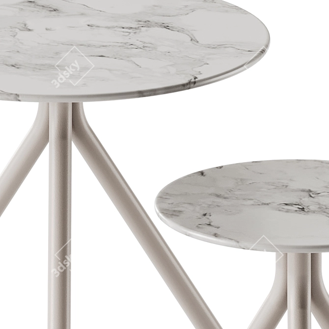 Flexform ACADEMY Aluminium Marble Coffee Tables 3D model image 3