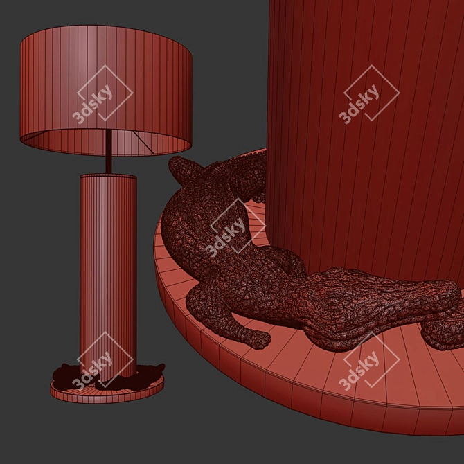 Exotic Reptilian Table Lamp - Koket 3D model image 3