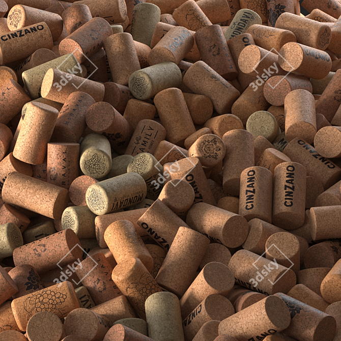 Wine Cork Glass Vessels 3D model image 5