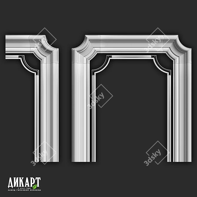 Artisan Gypsum Decor Frames 3D model image 2