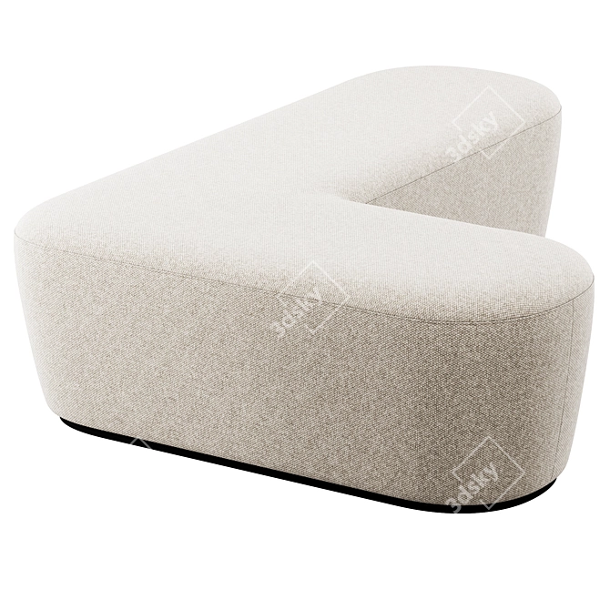 Modern L-Shaped Pouf Design 3D model image 3