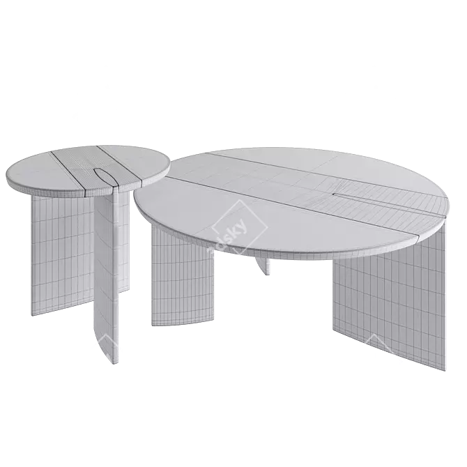 Shona Nesting Coffee Tables Set 3D model image 3