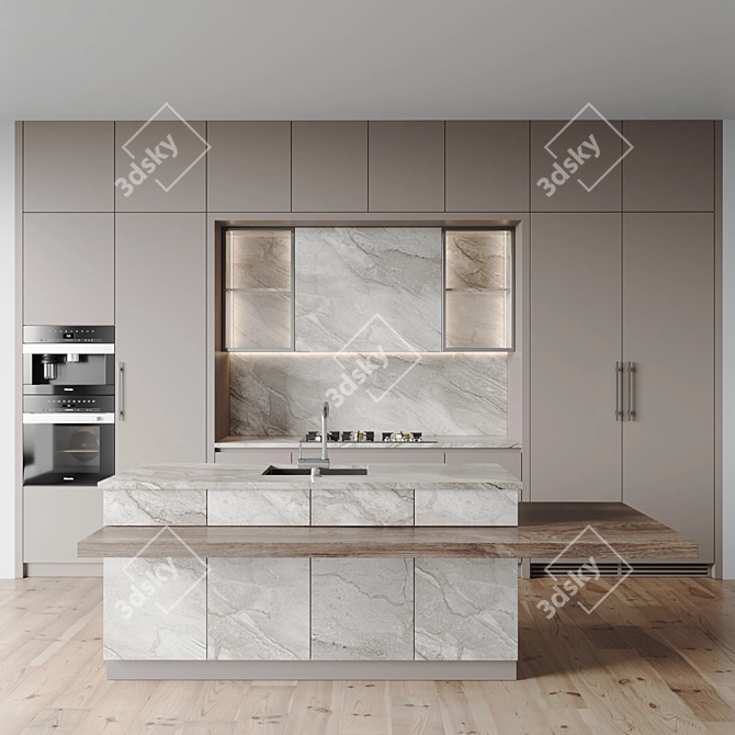 Modern Kitchen 3D Models Set 3D model image 1