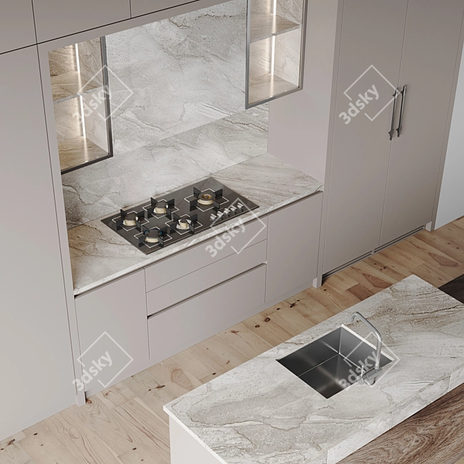 Modern Kitchen 3D Models Set 3D model image 2