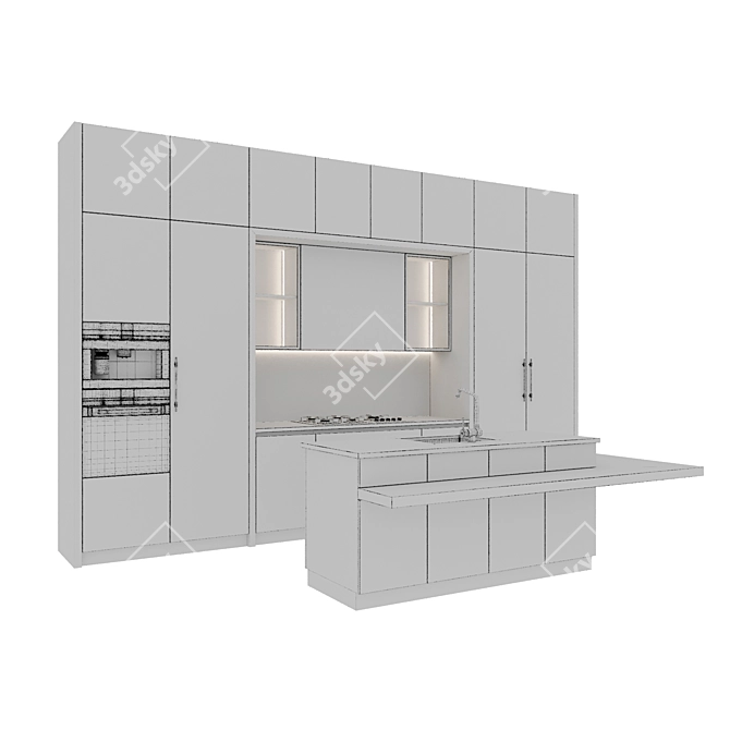 Modern Kitchen 3D Models Set 3D model image 6