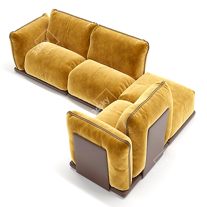 Modern 3-Seater Belfan Ferre Sofa 3D model image 3