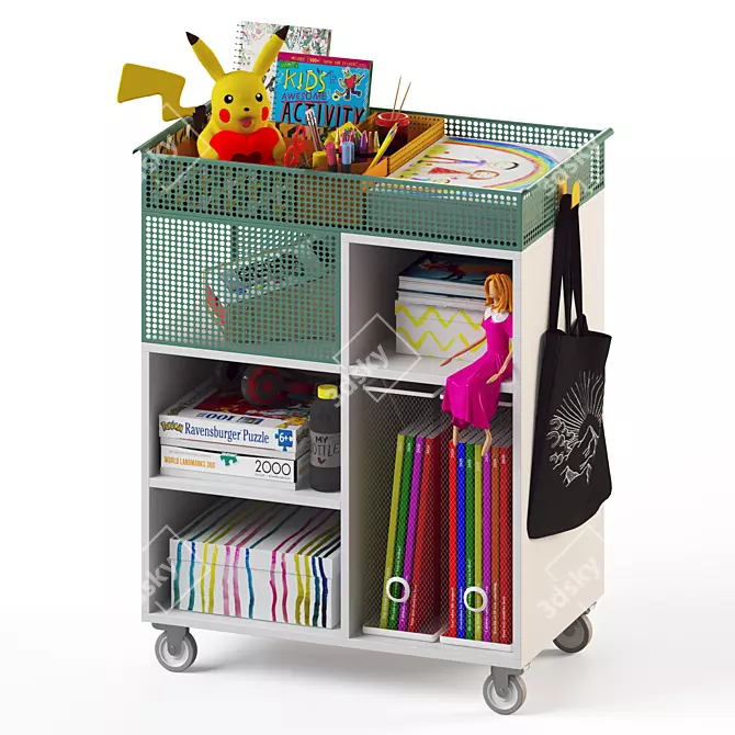 Portable Kids Utility Cart | IKEA 3D model image 1