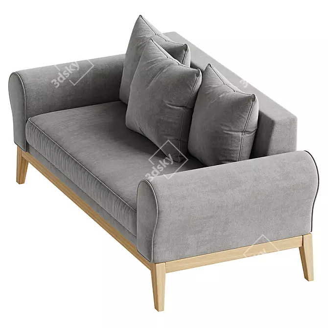 Koro Sofa Velvet Grey Model 3D model image 2