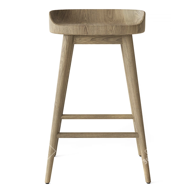 Vintage Danish Bar Stool Set 3D model image 3