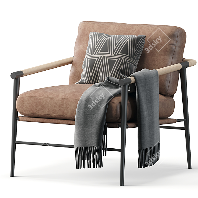 Sleek Carbon Leather Chair, 2014 3D model image 1