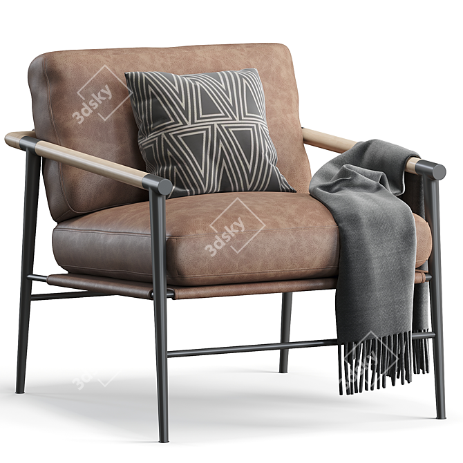 Sleek Carbon Leather Chair, 2014 3D model image 2