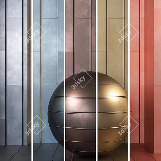 Metal Panel Texture Variety Set 3D model image 3