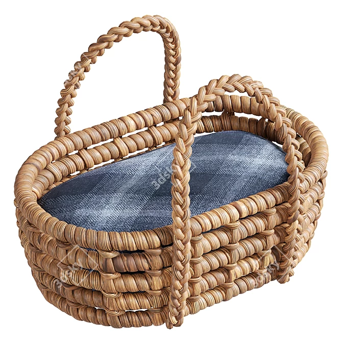 Braided Toy Basket Organizer 3D model image 1