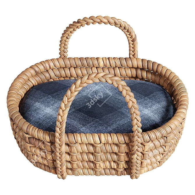 Braided Toy Basket Organizer 3D model image 3