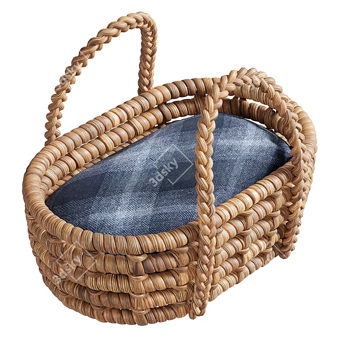 Braided Toy Basket Organizer 3D model image 5