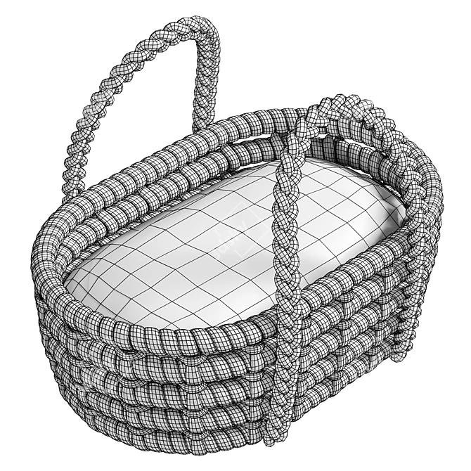 Braided Toy Basket Organizer 3D model image 6