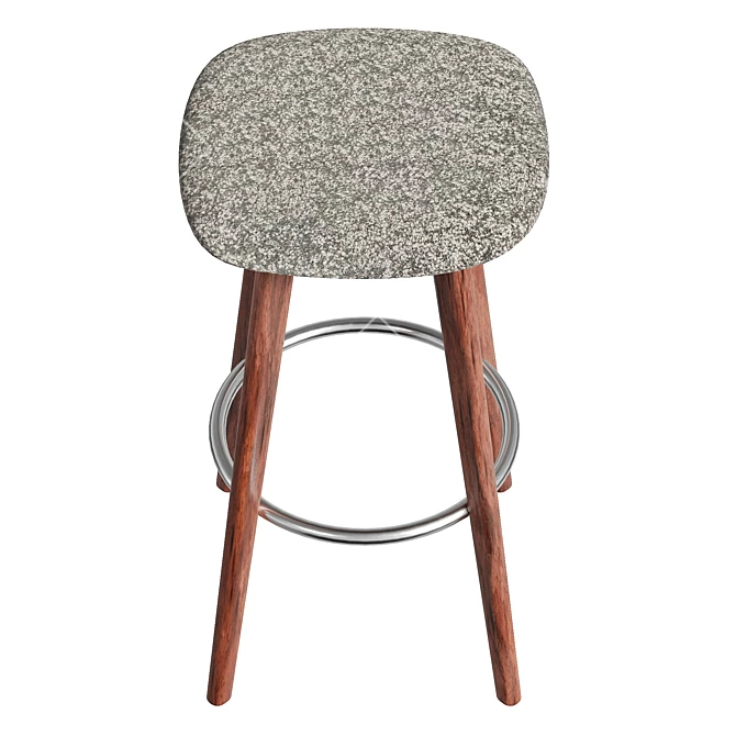 Modern Wooden Stool with Cushion 3D model image 3