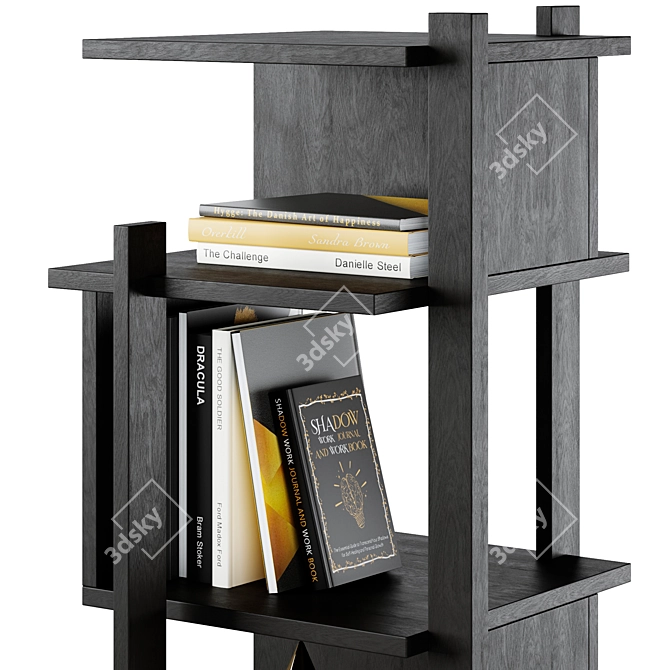 Minimalist Abstract Bookshelf Ethnicraft 3D model image 2