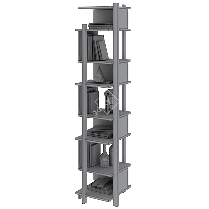 Minimalist Abstract Bookshelf Ethnicraft 3D model image 5