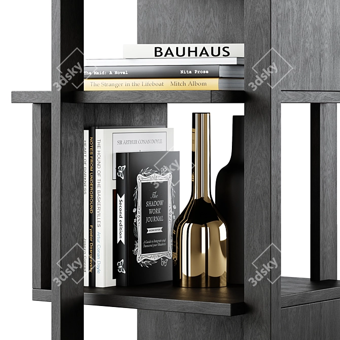 Minimalist Abstract Bookshelf Ethnicraft 3D model image 6