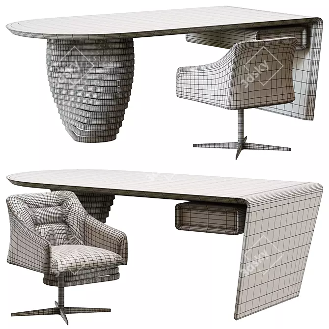  EFORMA Rotolo Desk - Kira Armchair 3D model image 3