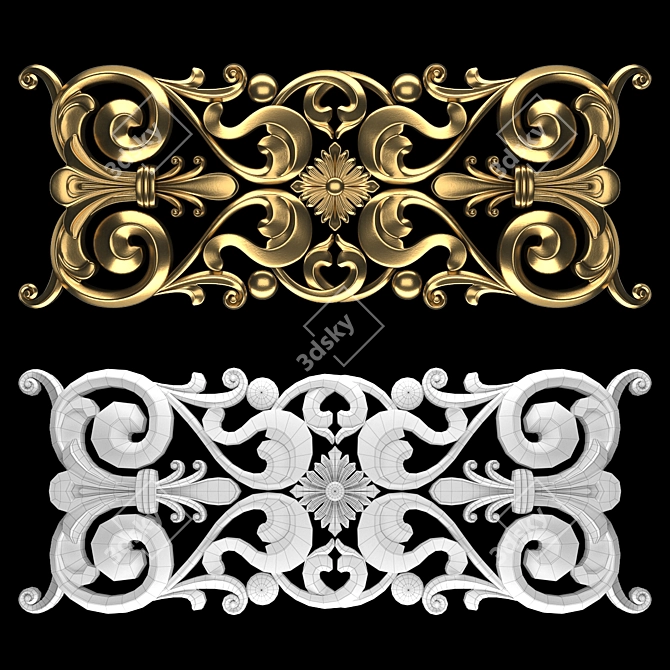 Luxury 3D Modeled Ornament Sculpture 3D model image 1