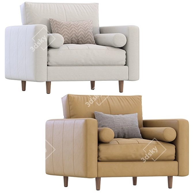 Stylish Madison Armchair for Modern Interiors 3D model image 1