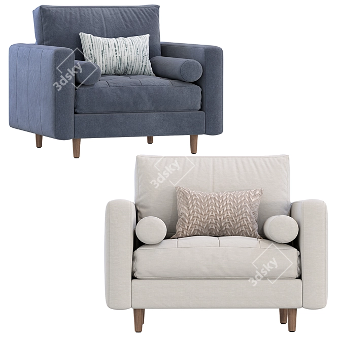 Stylish Madison Armchair for Modern Interiors 3D model image 4