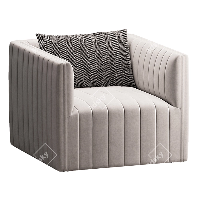 Elegant Swivel Chair in Khaki 3D model image 1