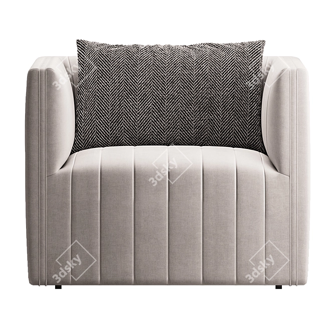 Elegant Swivel Chair in Khaki 3D model image 2