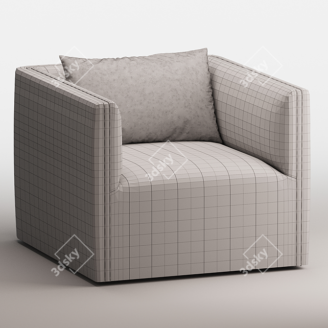 Elegant Swivel Chair in Khaki 3D model image 3