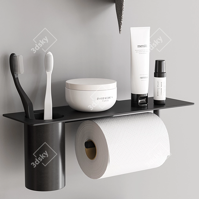  Elegant Bathroom Accessories Set 3D model image 2