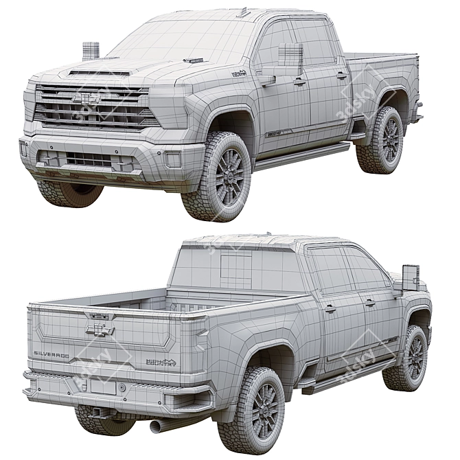 2024 Chevrolet Silverado High Country 3D model image 6