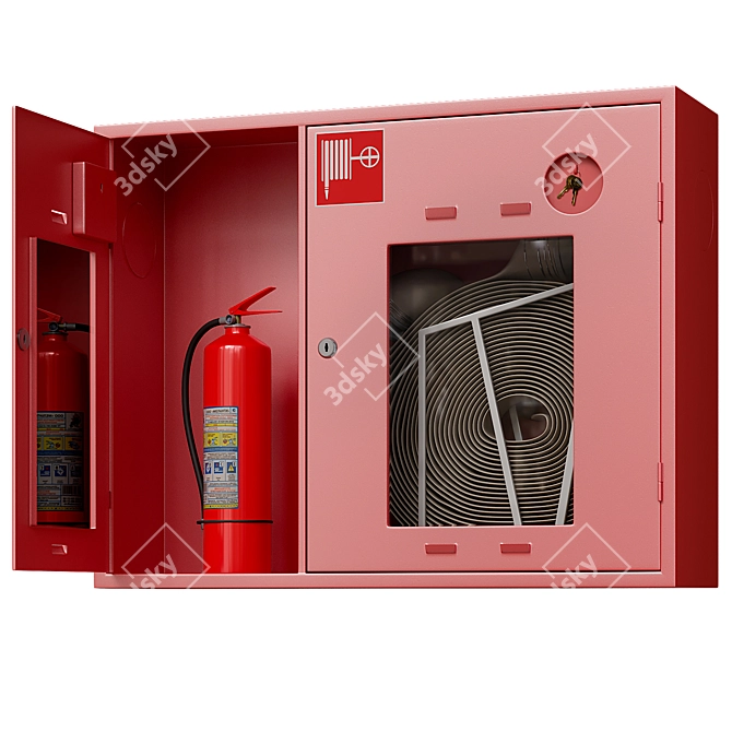 Fire Cabinet Set with 6 Models 3D model image 4