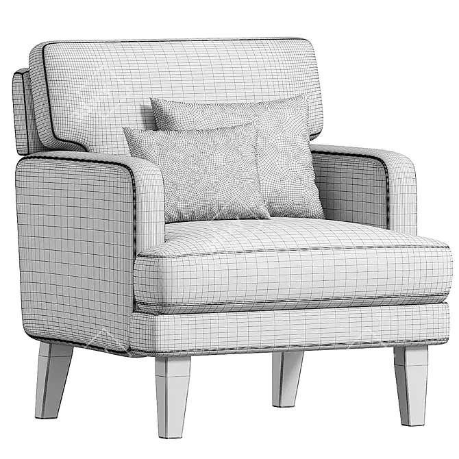  Hovik Upholstered Armchair 3Ds Max 3D model image 4