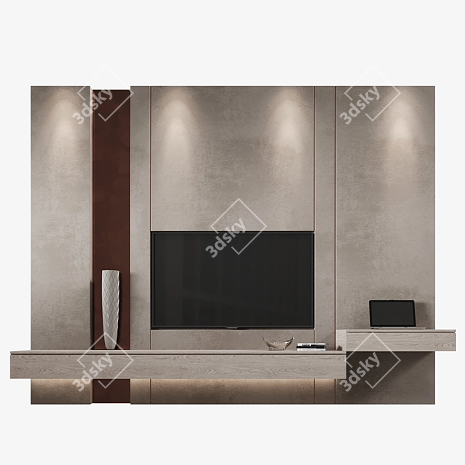 Spacious TV Wall Organizer 3D model image 1