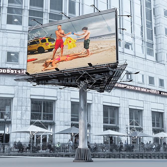 Detailed Low-Poly Billboards 3D model image 3