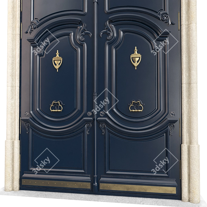 Classic Door 3D Model 1950mm 3D model image 2