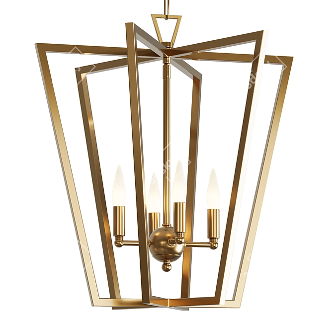 Franz Geometric Chandelier Silver 3D model image 1