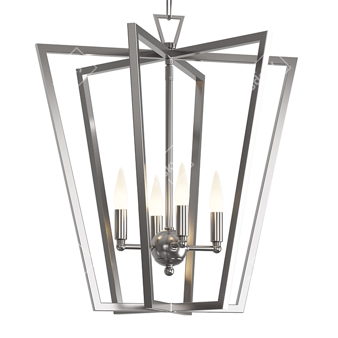 Franz Geometric Chandelier Silver 3D model image 2