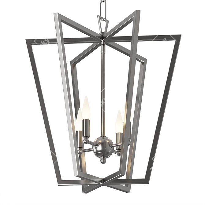 Franz Geometric Chandelier Silver 3D model image 6